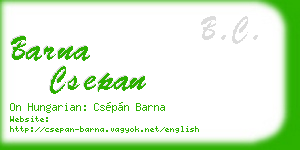 barna csepan business card